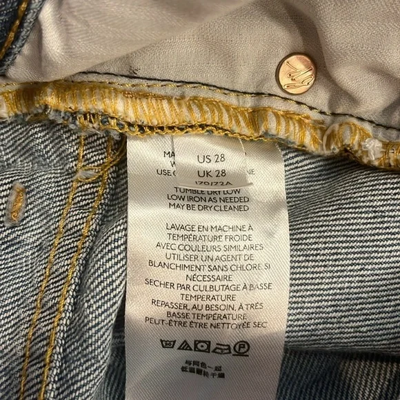 Free People We The Free ‘Maggie’ distressed chewed hem straight cropped jeans 28 - Picture 7 of 11